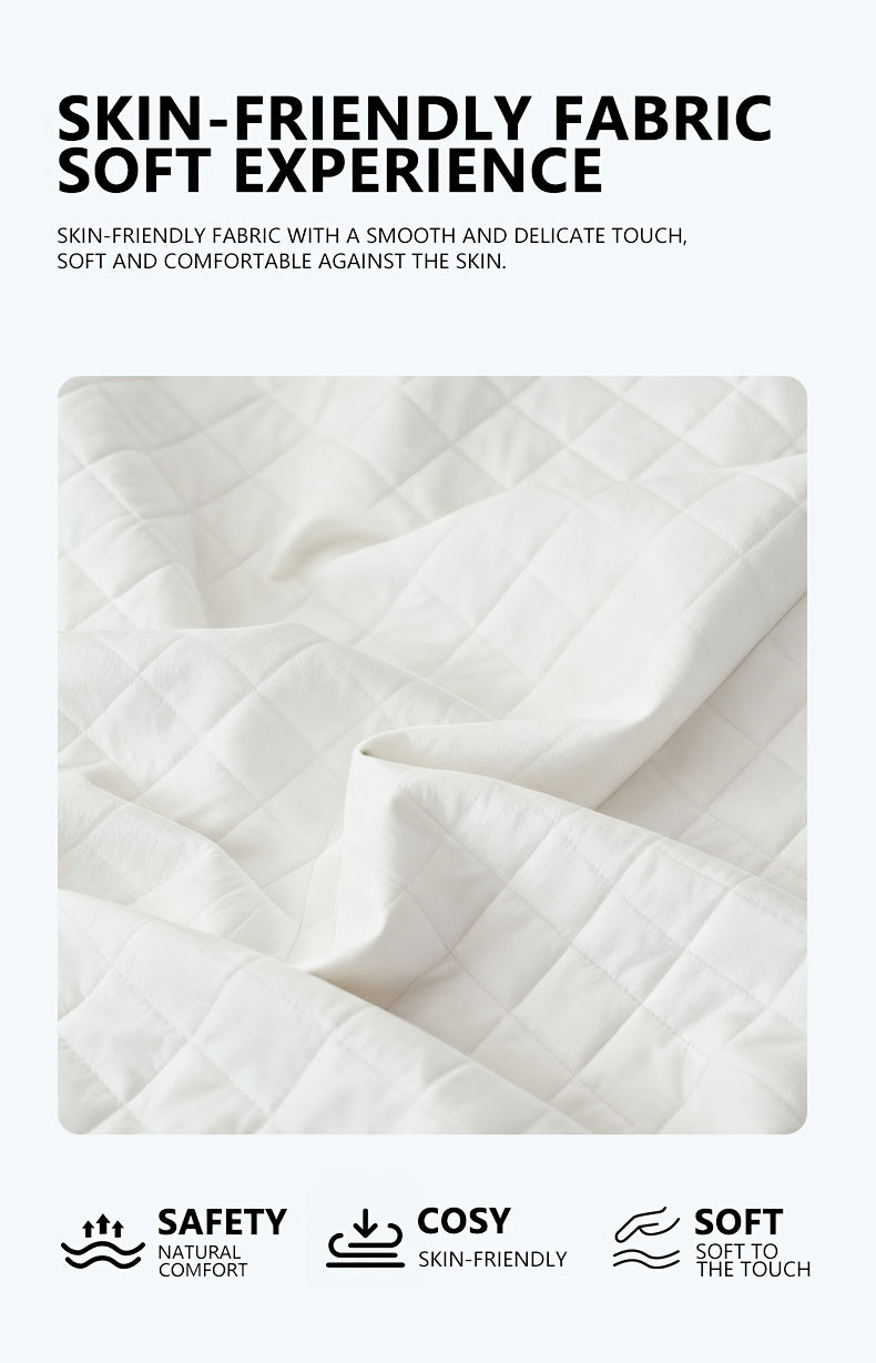 Buy 1 Get 1 Free 2pcs Waterproof Deep Pocket Mattress Protector, Quilted Breathable All-Season Fitted Sheet, Solid Color Quilted Bed Cover with Deep Pocket, 1 Select Color+ 1 Random Color for Home Hotel Ideal Gift