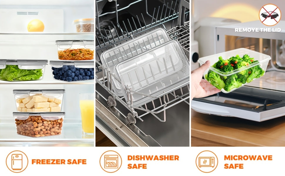 24/48/50pcs Includes 12/24/25 Containers, 12/24/25 LidsDeluxe Food Storage Container Set, High Quality - Airtight Seal, BPA-Free, Easy-Snap Lids, Stackable, Microwave Safe -, Free Labels and Kitchen Storage Marker, Perfect for Travel and Outdoor