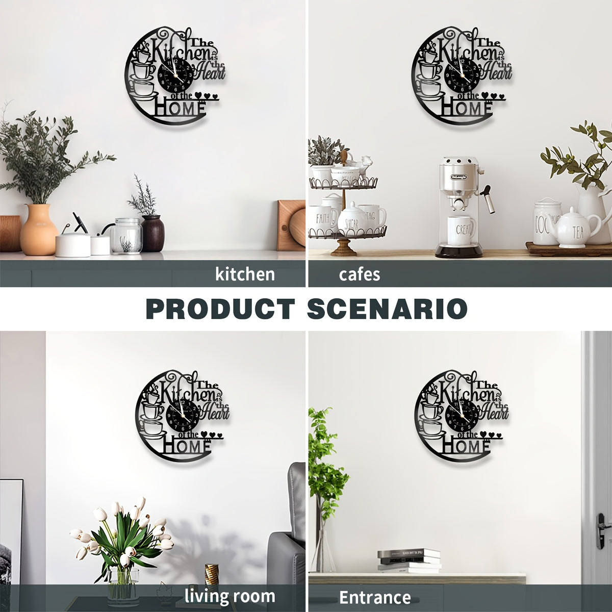 1pc Coffee Vinyl Record Wall Clock, Wall Decoration Art Decoration, Coffee Cup Design Wall Clock - Coffee Clock Silent Home Decoration, Living Room Bedroom Kitchen Bathroom, Christmas Gift/New Year Gift, Special Surprise