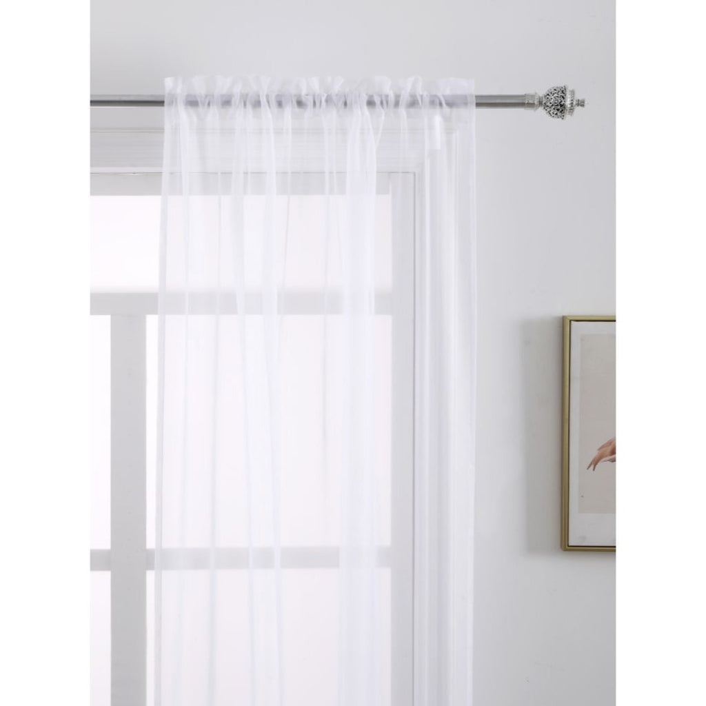 Rod Pocket Sheer Curtains, 2 Polyester Light-Filtering Window Panels in Multiple Colors and Sizes for Living Room Bedroom and Dining Room Decor