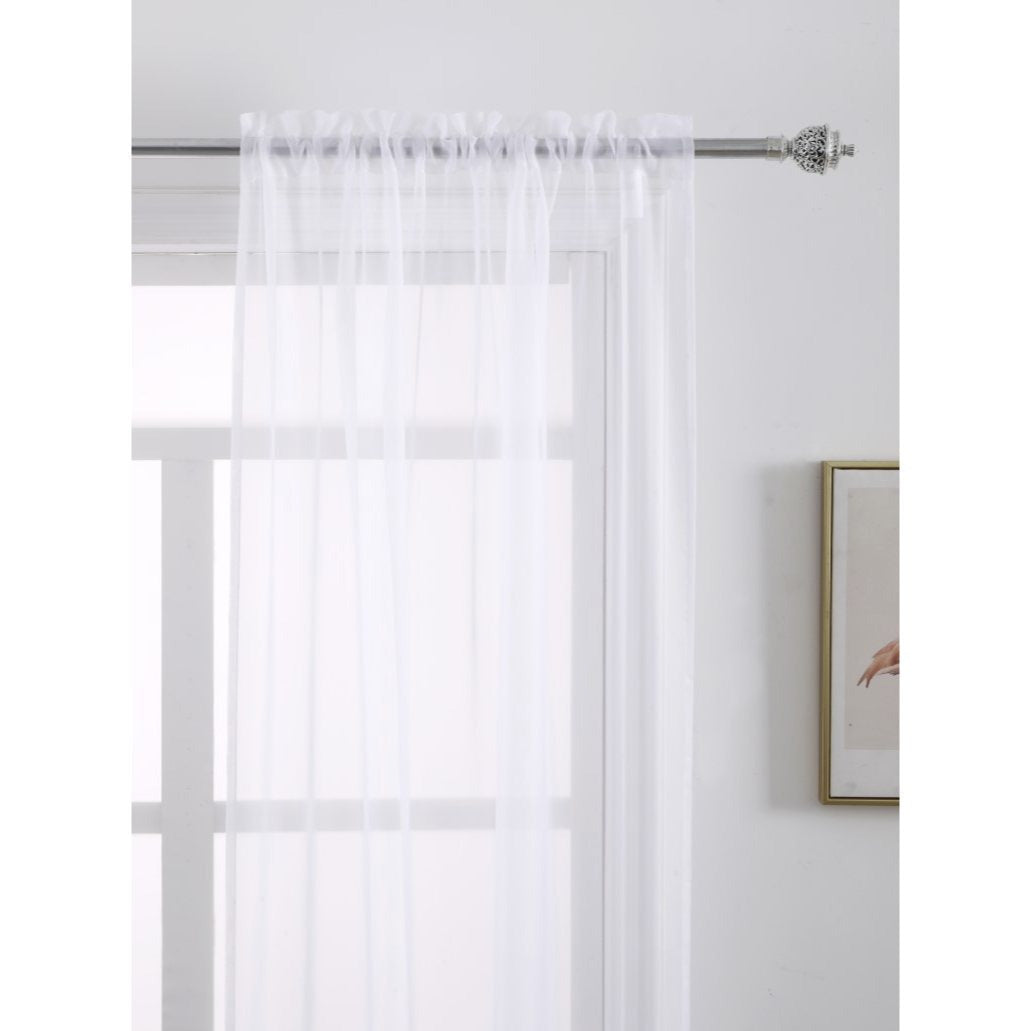 Rod Pocket Sheer Curtains, 2 Polyester Light-Filtering Window Panels in Multiple Colors and Sizes for Living Room Bedroom and Dining Room Decor