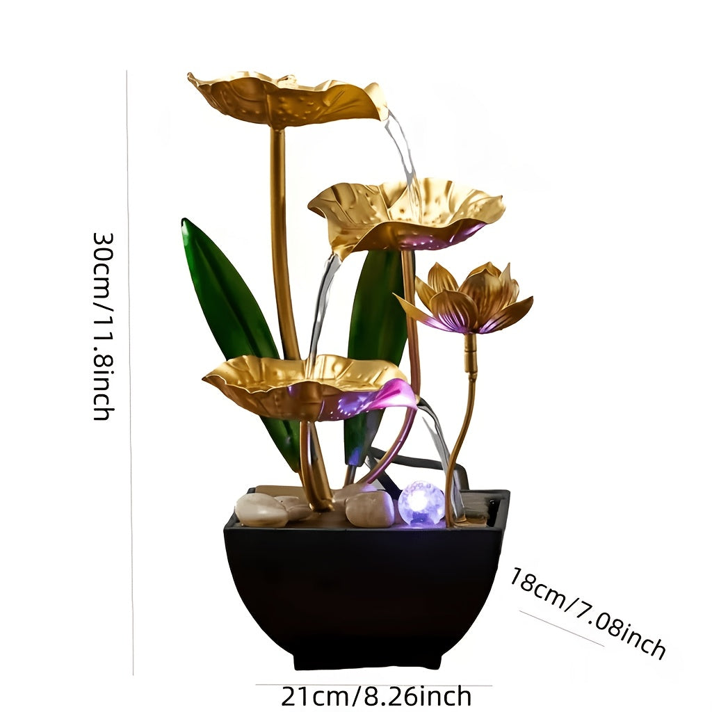 Indoor LED Table Fountain, Waterfall Fountain Table Decor, Relaxation Meditation Fountain, Peaceful and Relax Christmas Gifts