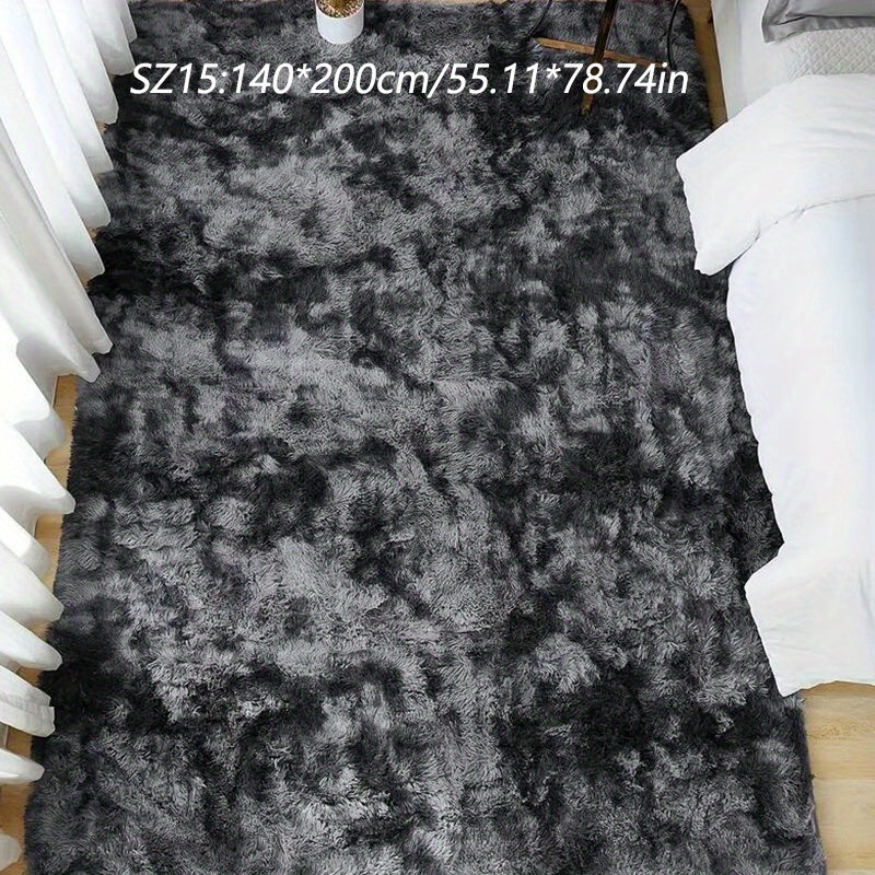 A Luxurious Square Tie-Dye Rug Made from Upgraded Soft Plush Fabric, Available in Various Colors. It Features a Non-Slip Backing, Is Absorbent And Durable, And Can Be Machine Washed, Making It Perfect for Living Rooms, Offices, Bedrooms, Home Decor