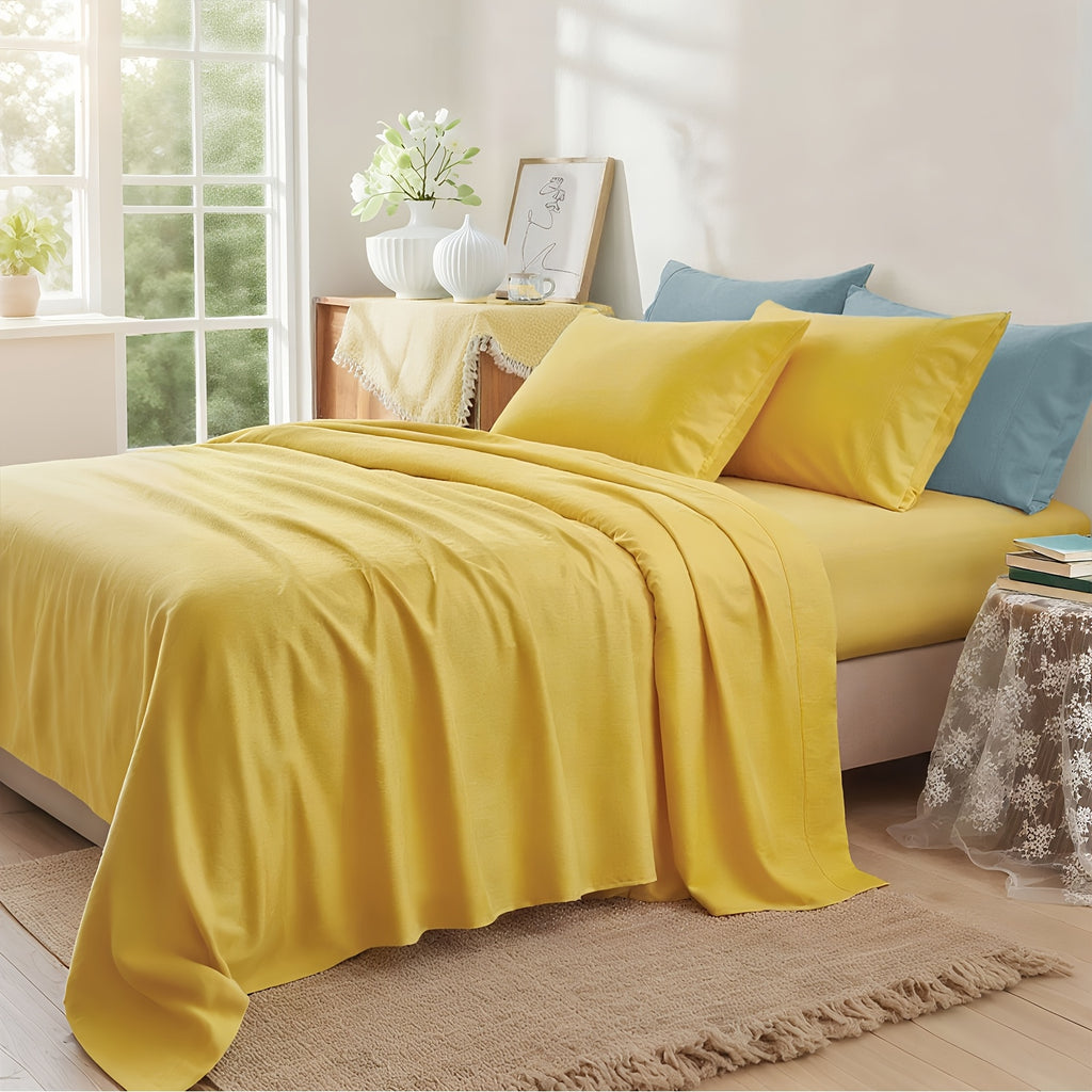 ClevaHome Light Luxury Breathable Sheet Set - 3/4pcs Deep Pockets Cooling Soft Bedding, Fade-Resistant Deep Pockets, All-Season Comfort, Ideal for Dorms, Guest Rooms Everyday Use Twin Full Queen King Sheet