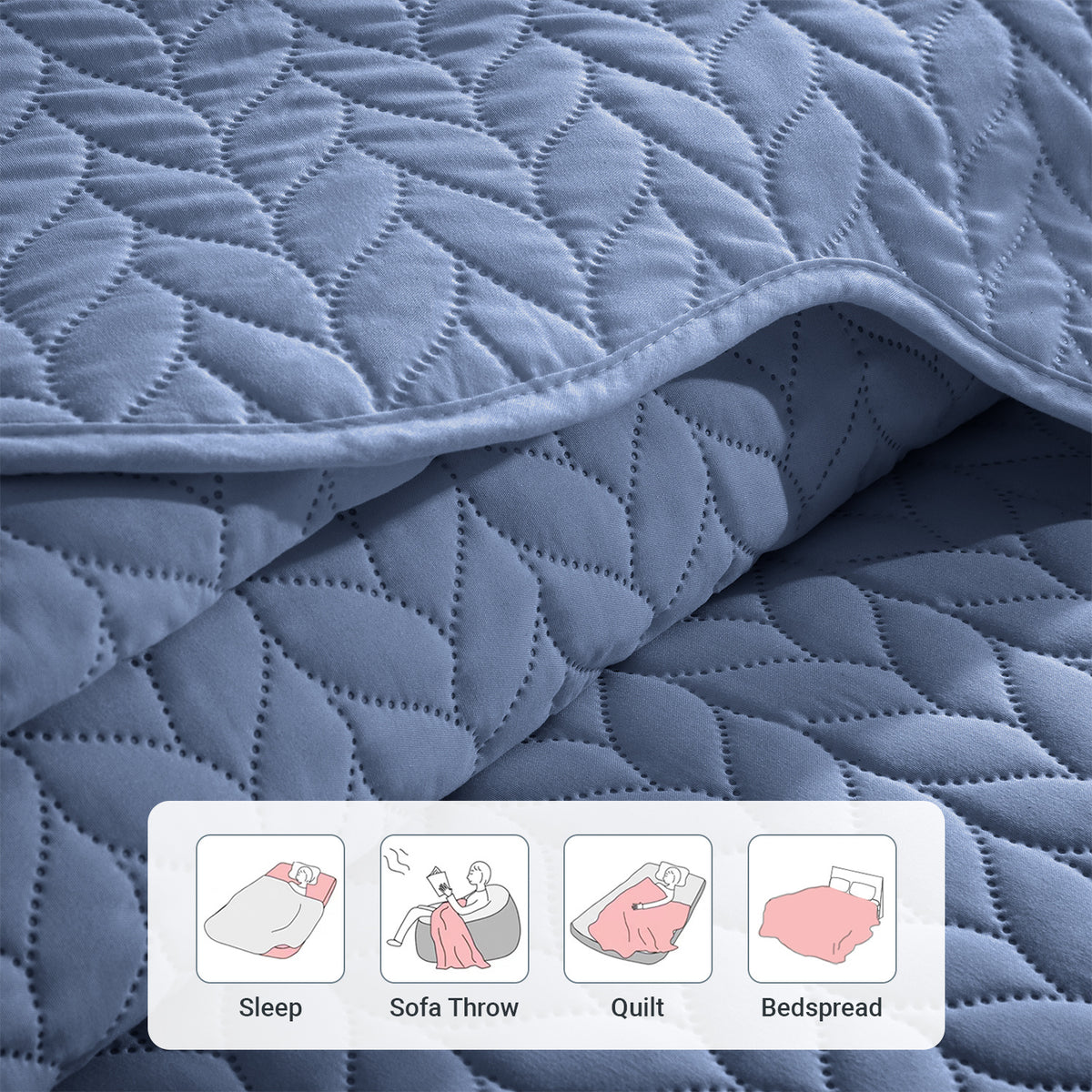 Lightweight Quilted Bedspread – Soft and Breathable Quilt Set, All Season Microfiber Bedding, Modern Style Soft Bedding Set, Twin, Full / Queen, King Sizes, Machine Washable Halloween Christmas