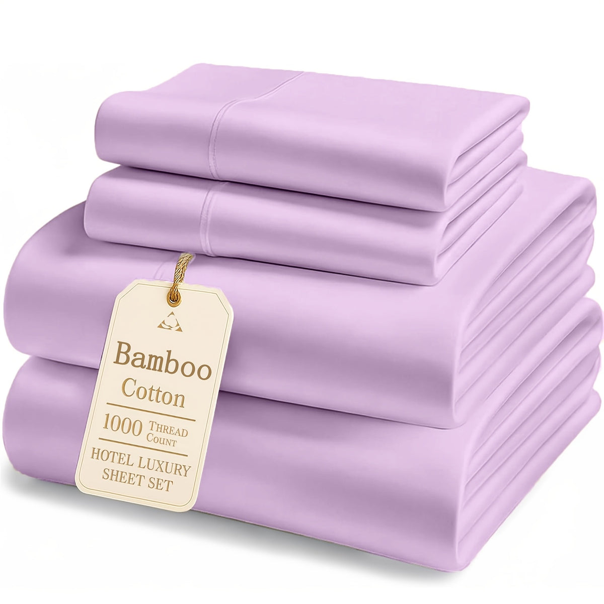 Bamboo Cooling Fitted & Flat Sheet Bedding Suitable for Hot Sleepers, Wrinkle-Resistant & Moisture-Wicking Bamboo Fiber, Deep Pocket Hotel Grade Bed Sheets with Double-Stitched Edges, Machine Washable for - for