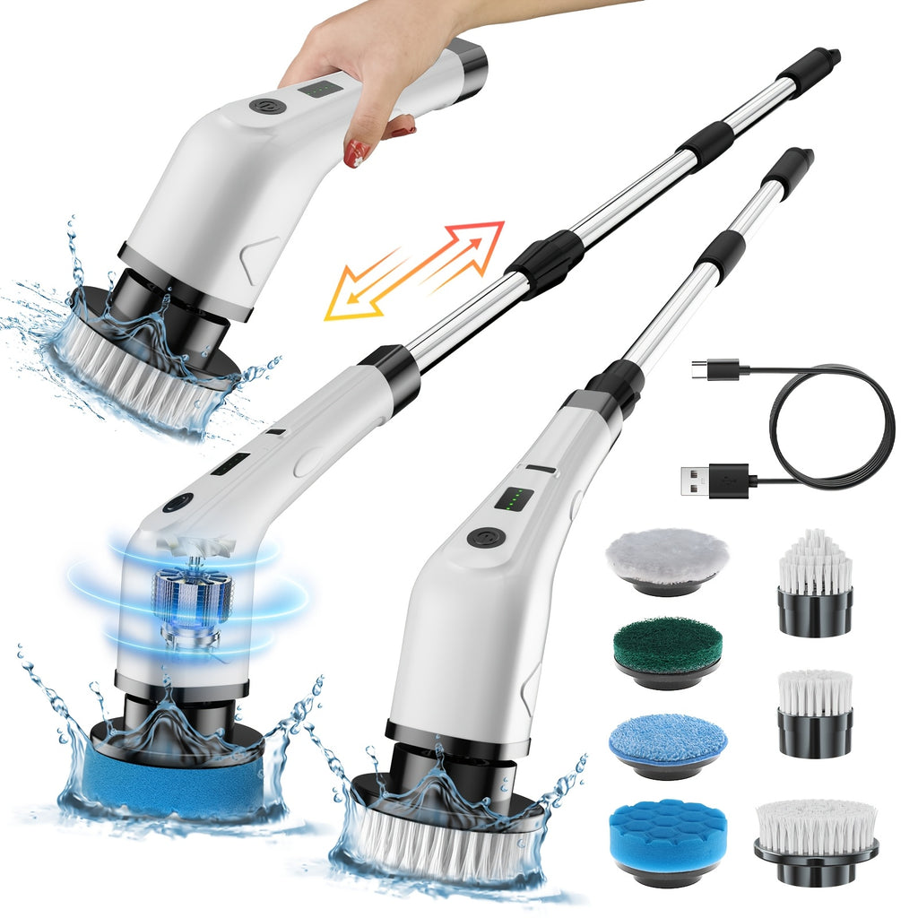 2026 New Multifunctional Electric Cleaning Brush, Telescopic Long Handle 7-in-1 Cleaning Brush, Cleaning Tool, Household Floor And Kitchen Sweeping Brush