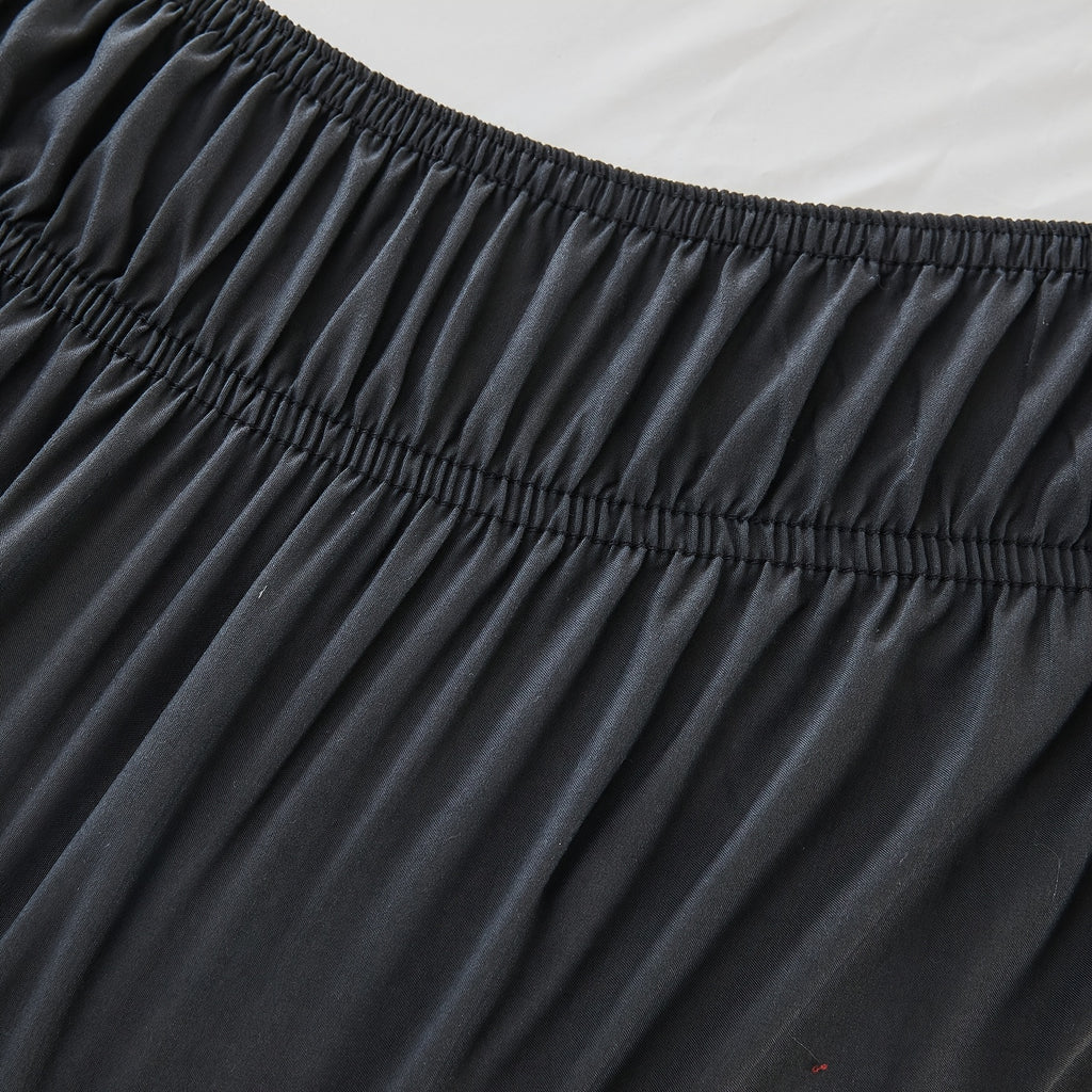 Wrap Around Dust Ruffle Bed Skirt - Fashionable & Long-lasting with Double Elastic Belts - Made for Various Size Beds with 15 Inch Tailored Drop - Easy Fit Adjustable Elastic Strap - Pleated Bedskirt with Brushed Fabric - Wrinkle Free, Machine Wash