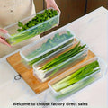Refrigerator Food Storage Containers with Lids, 4-Pack BPA-Free Rectangular Plastic Boxes for Onions, Herbs, Garlic, Noodles and Eggs, Hand Washable