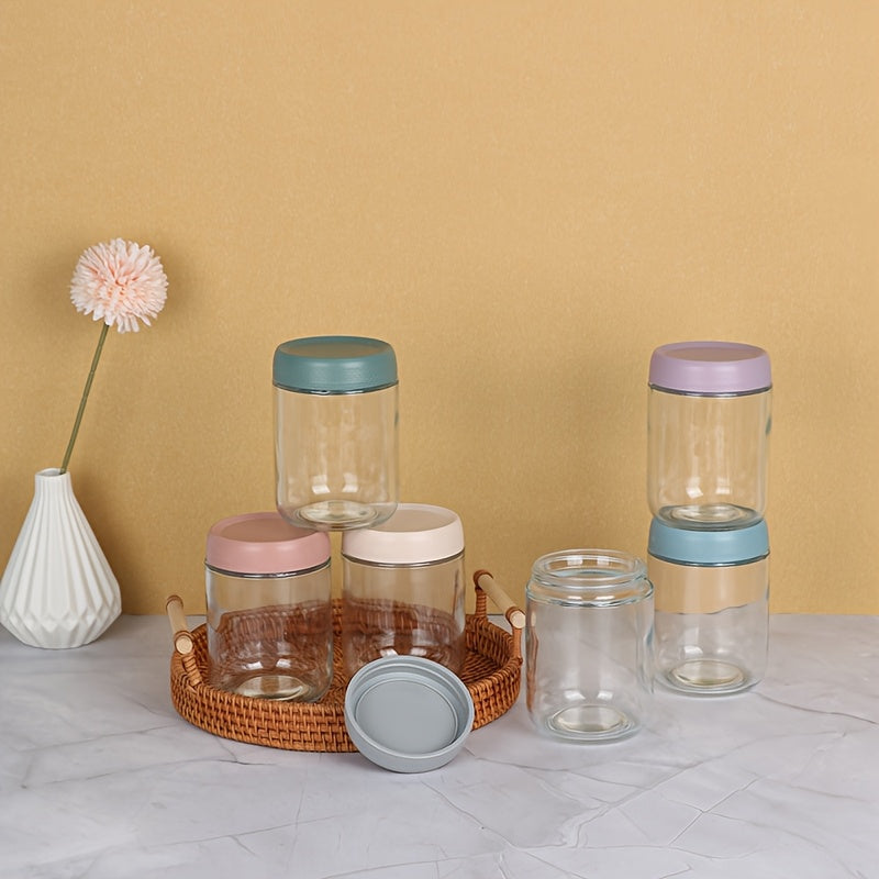 6-pack 16oz Overnight Oats Containers with Lids, Glass Jars with Airtight Lids, Wide Mouth Mason Salad Jars, Glass Food Storage Containers for Snacks Yogurt Spice Sugar