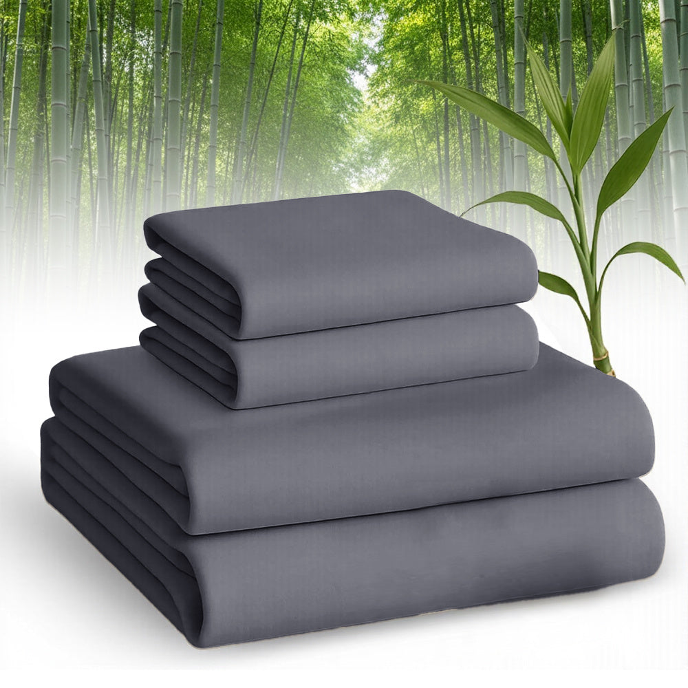 [Breathable Bamboo Sheets] 3/4pcs Breathable Bamboo Bed Sheets Fitted Sheet And Pillowcases Set Child Sheet And Pillowcase Sets, Queen Bamboo Twin Sheet Set, Cooling Queen Sheets Set