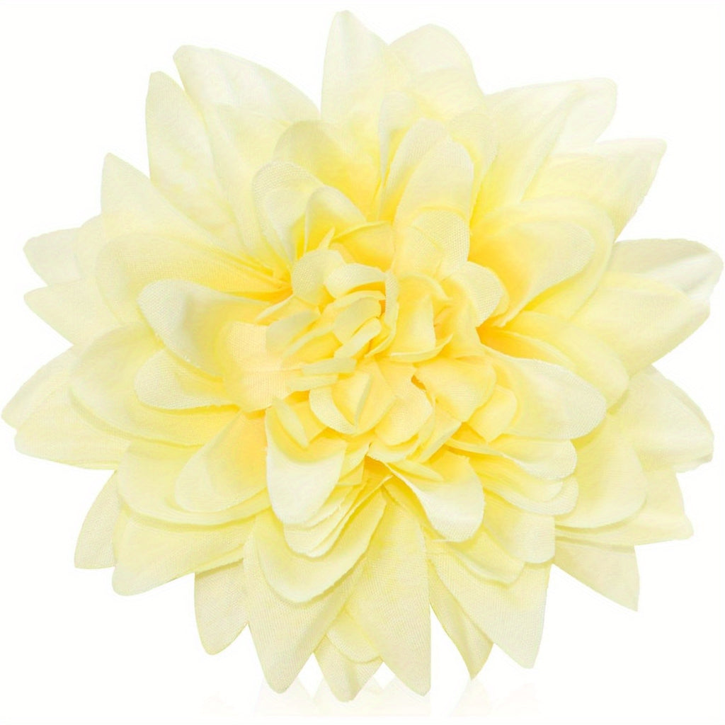 15pcs Bulk Realistic Large 3.5 Inch White Silk Dahlia Flowers Heads - Artificial Dahlia Bouquets for Wedding, Party,, DIY Crafts, Centerpieces - Faux Flower Heads for arrangements