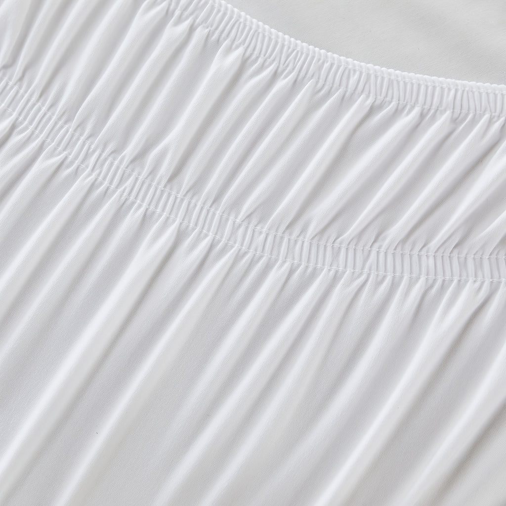 Leafy Bedding Queen Size Bed Skirt with Ruffle Trim - Adjustable Elastic Bed Ruffle, Microfiber Bedding Suitable for Twin/Full/Queen Beds, Machine Washable, Fade Resistant, Easy Fit Wrap Around Skirt, Traditional Style for or Rooms