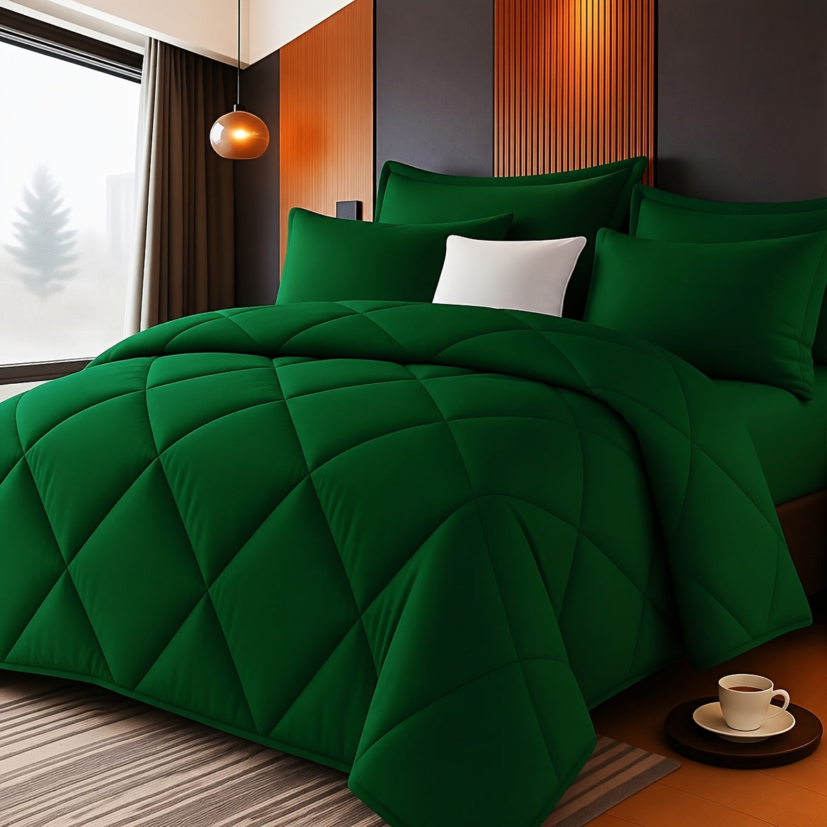 2/3pcs Solid Color Diamond Pattern Large & Extra-Large Bed Sheet Sets Soft Comfortable And Ultra-fine Fiber Filled Lightweight Fabric Breathable Quilt Easy to Take Care Of Equipped with Quilts And Pillowcases Luxurious Quality & Ideal Gift
