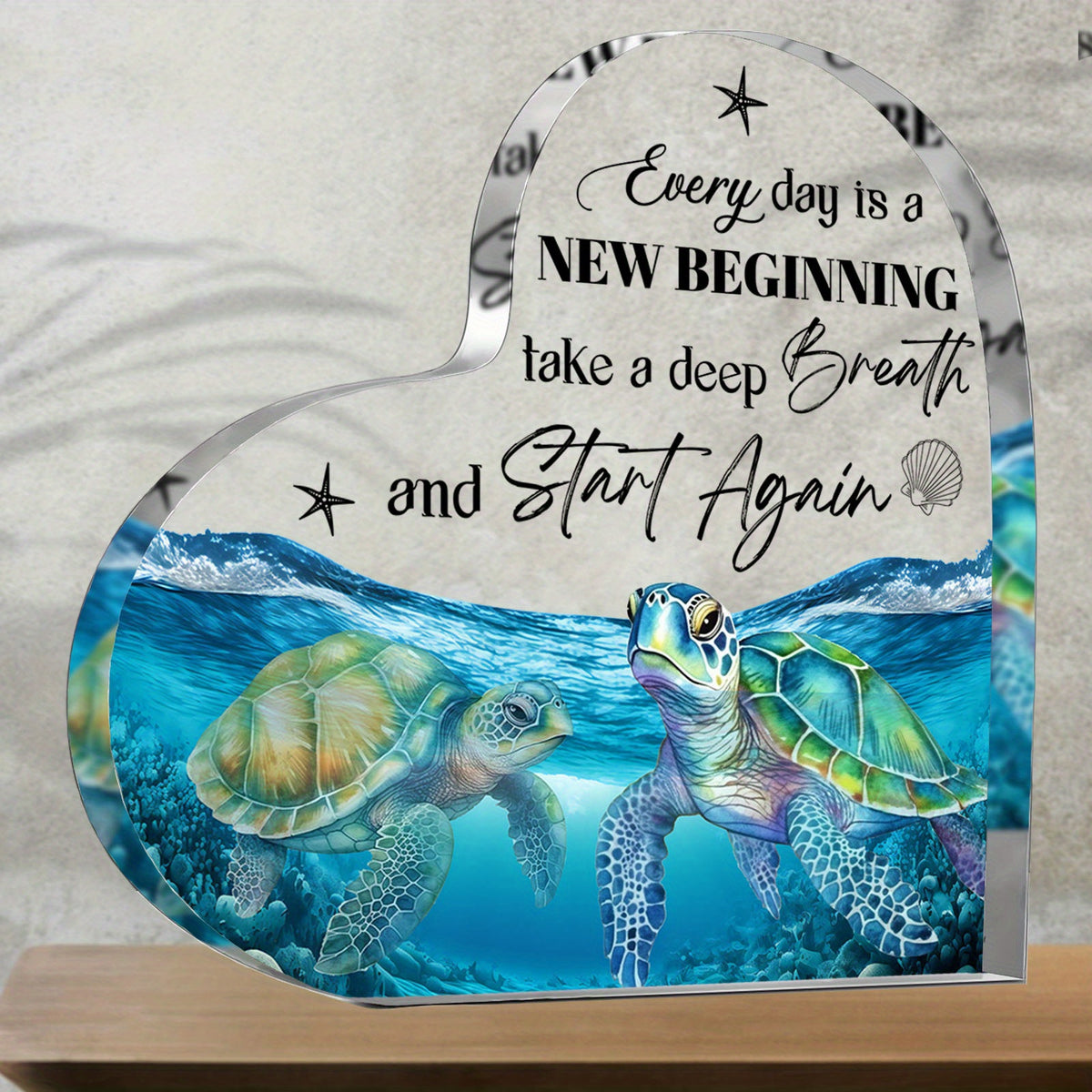 1pc, Blue Sea Creatures Acrylic Desktop Decoration - Perfect Birthday Or Exchange Gift For Bedroom, Kitchen, Living Room, Or Office Decor - Unique Sea Turtle Design