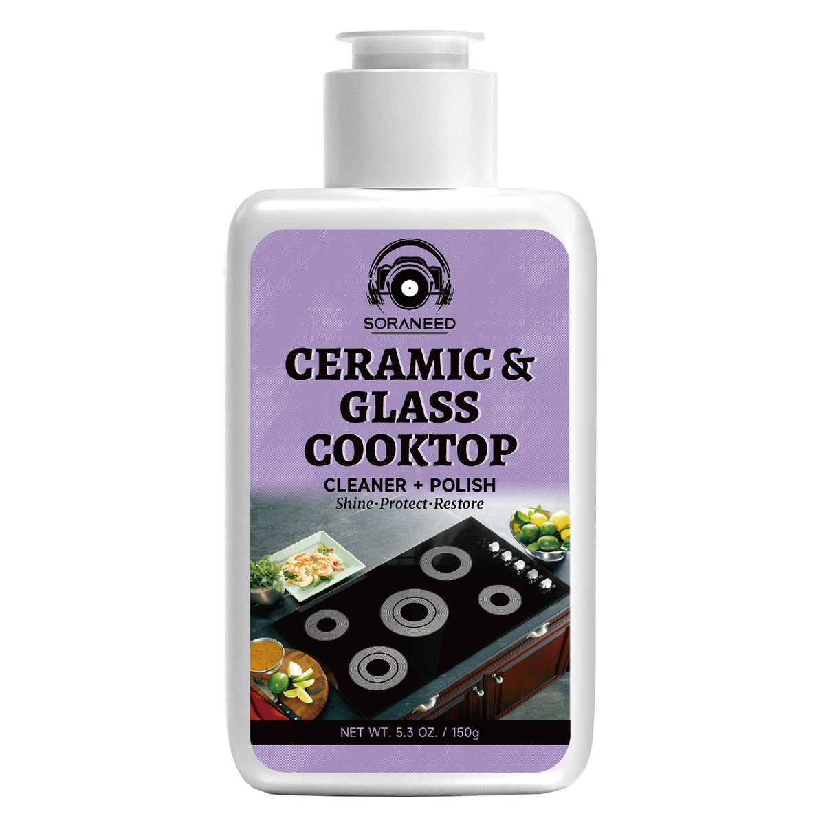 Fast-acting Ceramic Stove Cleaning Kit, A Fast-acting Stovetop Cleaner That Removes Burnt-on Grease And Stains Without Leaving Scratches. Gentle Ingredient, Non-irritating And Non-pungent, No Toxic Residue, A Healthier Home Clean Supplies And Produc