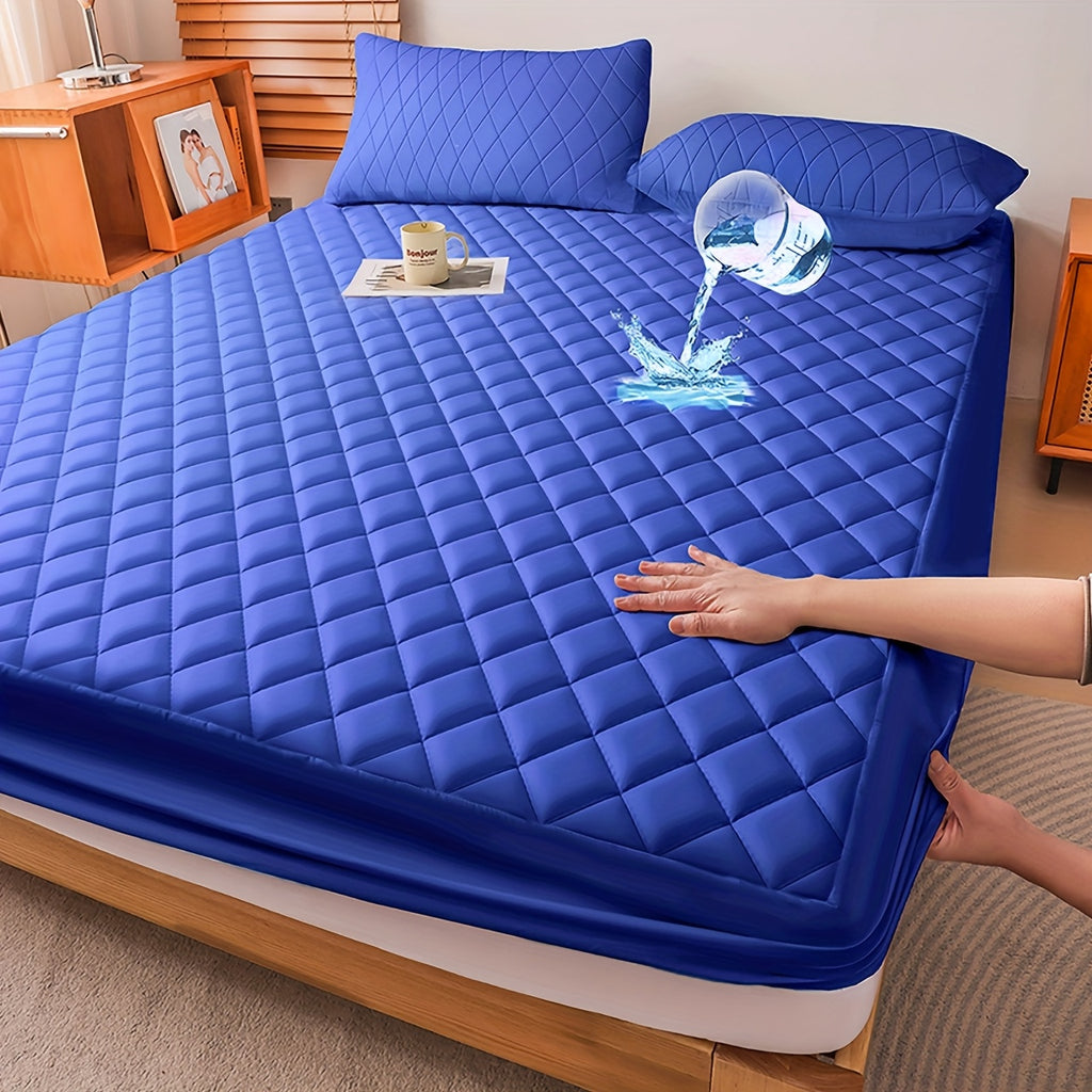 1pc Modern Waterproof Non-Slip Kids & Children Mattress Protector, Solid Color Quilted Bed Cover with 9-15 Inches Deep Pocket, Effective Barrier & Breathable Bedding, Ideal for Bedroom, Guest Room And Hotel, Available In Random Colors(No Pillowcases)