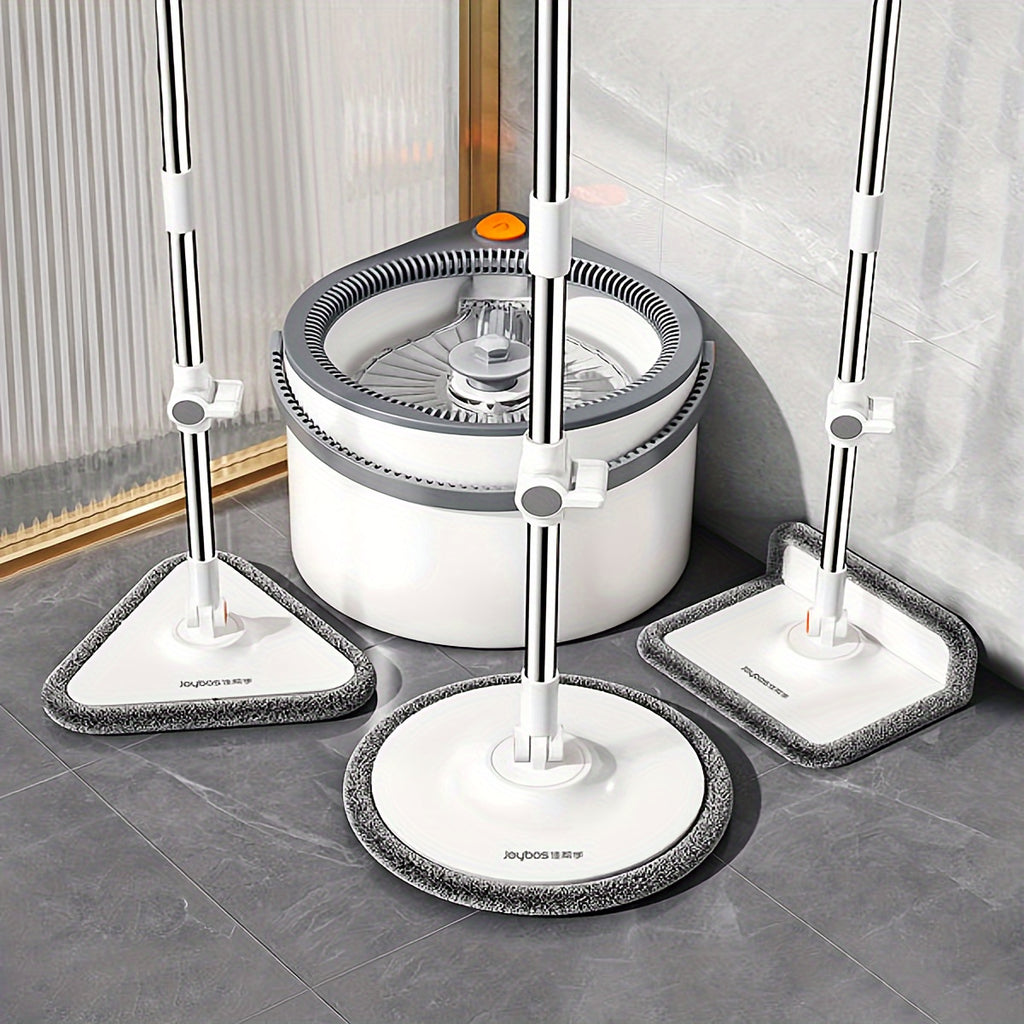 Clean and Dirty Water Separation Mop and Bucket Set, Hands-Free Washing System with Rotating Head Options for Wet and Dry Household Floor Cleaning