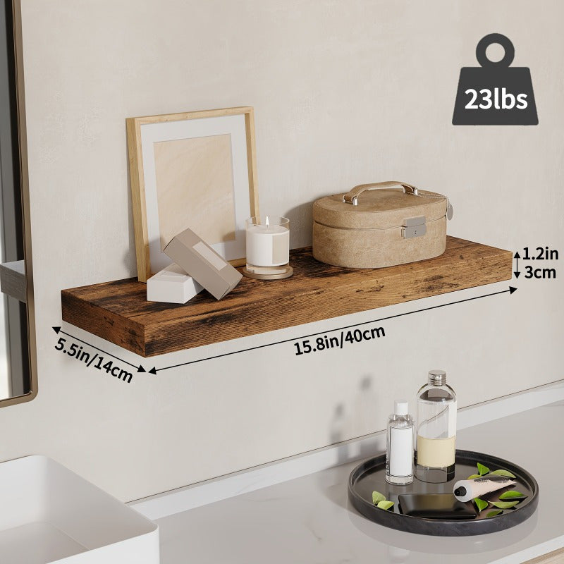 4pcs Of Home Decoration Wall Mounted Floating Shelves, Retro Style Wall Shelves, Invisible Brackets for Home Decoration, Suitable for Bathrooms, Living Rooms, Bedrooms, And Kitchens, Retro Brown Black White/gray Halloween And Christmas Decoratio