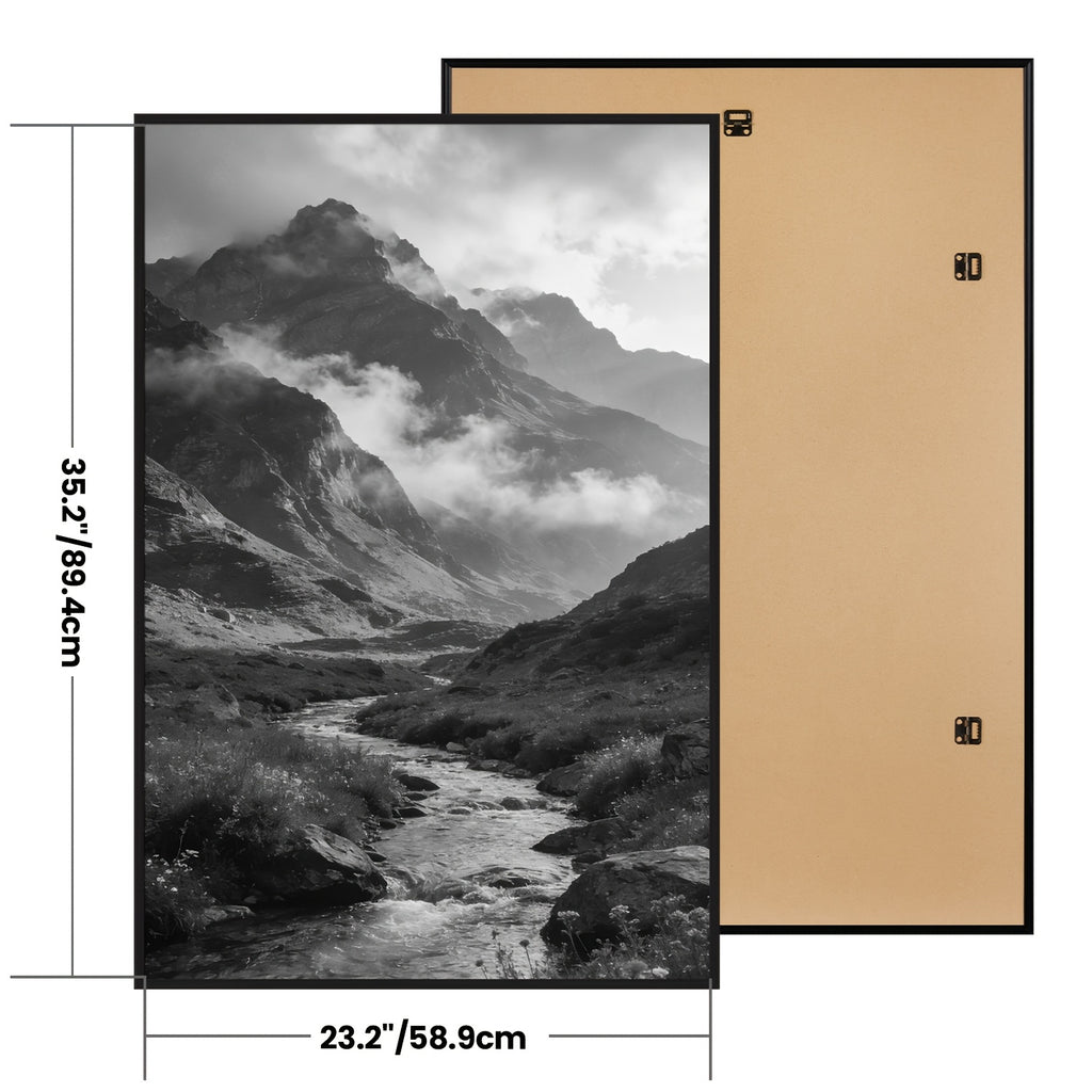 3-Pack 24X36 Black Poster Frames, Scratch-Resistant Picture Frames 24 X 36 for Photo Gallery - Slide-In Strips, Horizontal Or Vertical Wall Mounting