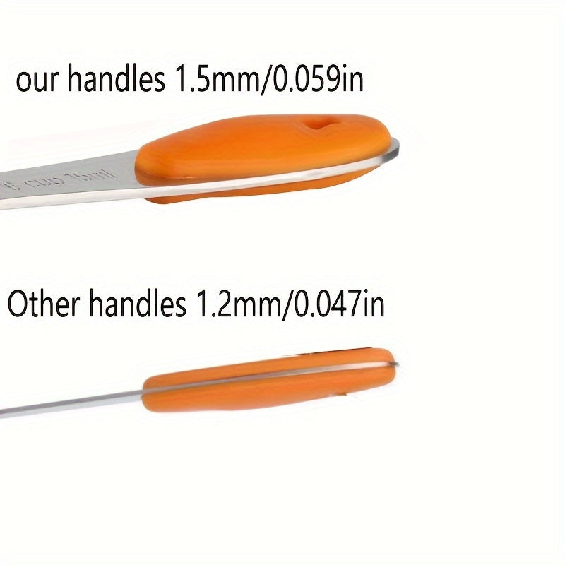 5pcs Measuring Spoon Set/10pcs Measuring Spoon Measuring Cup Set, Stainless Steel, With Silicone Handle, Precise Measuring Tool For Cooking | Essential For Christmas Baking