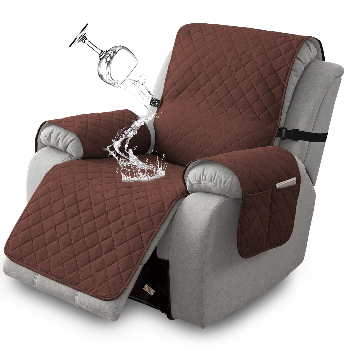 1pc 100% Non-Slip Recliner Chair Cover Sofa Slipcover, Pet Cover For Large Recliner With Elastic Straps, Washable Chair Seat Cover Recliner Chair Furniture Protector, Recliner Compatible, Valentine'S Day Home Decorations
