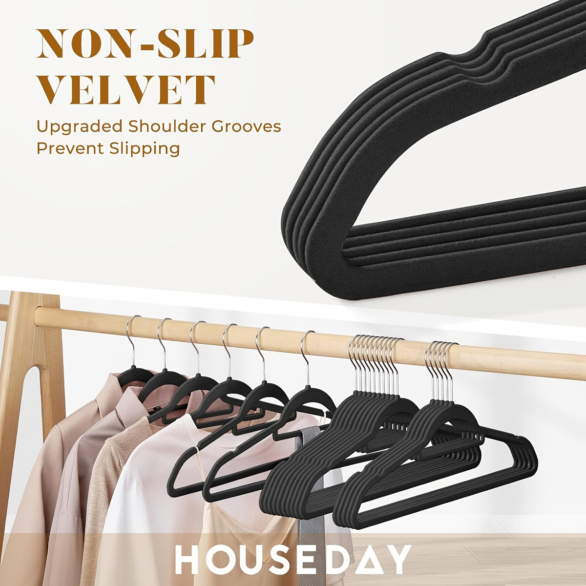 20/50 Pack Heavy-Duty Velvet Hangers, Non-Slip Design with 360° Swivel Hooks & Tie Racks, Essential for Home Organization, Dorm Storage, Prevents Clothes from Slipping, Deforming, Space-Saving Durable Hanging Tool for Wardrobes
