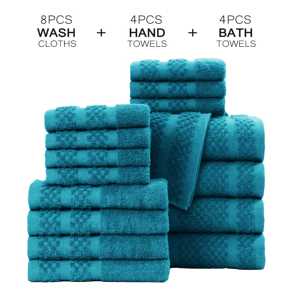 32pcs/16pcs/10pcs Bath Towel Set, 4pcs Bath Towels&2pcs Hand Towels&4pcs Washcloths, Solid Color, Cotton Towel, Absorbent, Quick-drying, Soft And Comfortable, Bathroom Supplies, Towels for Bathroom, Shower And Hotel