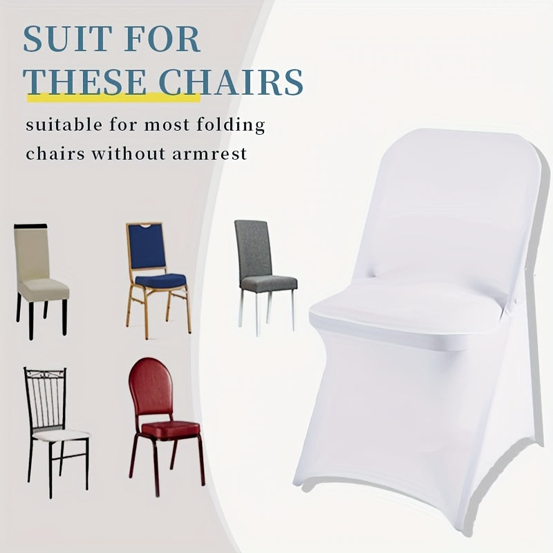 10/30/50/100pcs High-Quality Spandex Folding Chair Covers - Wedding Decorations Essential - Wedding Stuff, Perfect For Party Supplies, Birthday, Camping & Halloween Decor