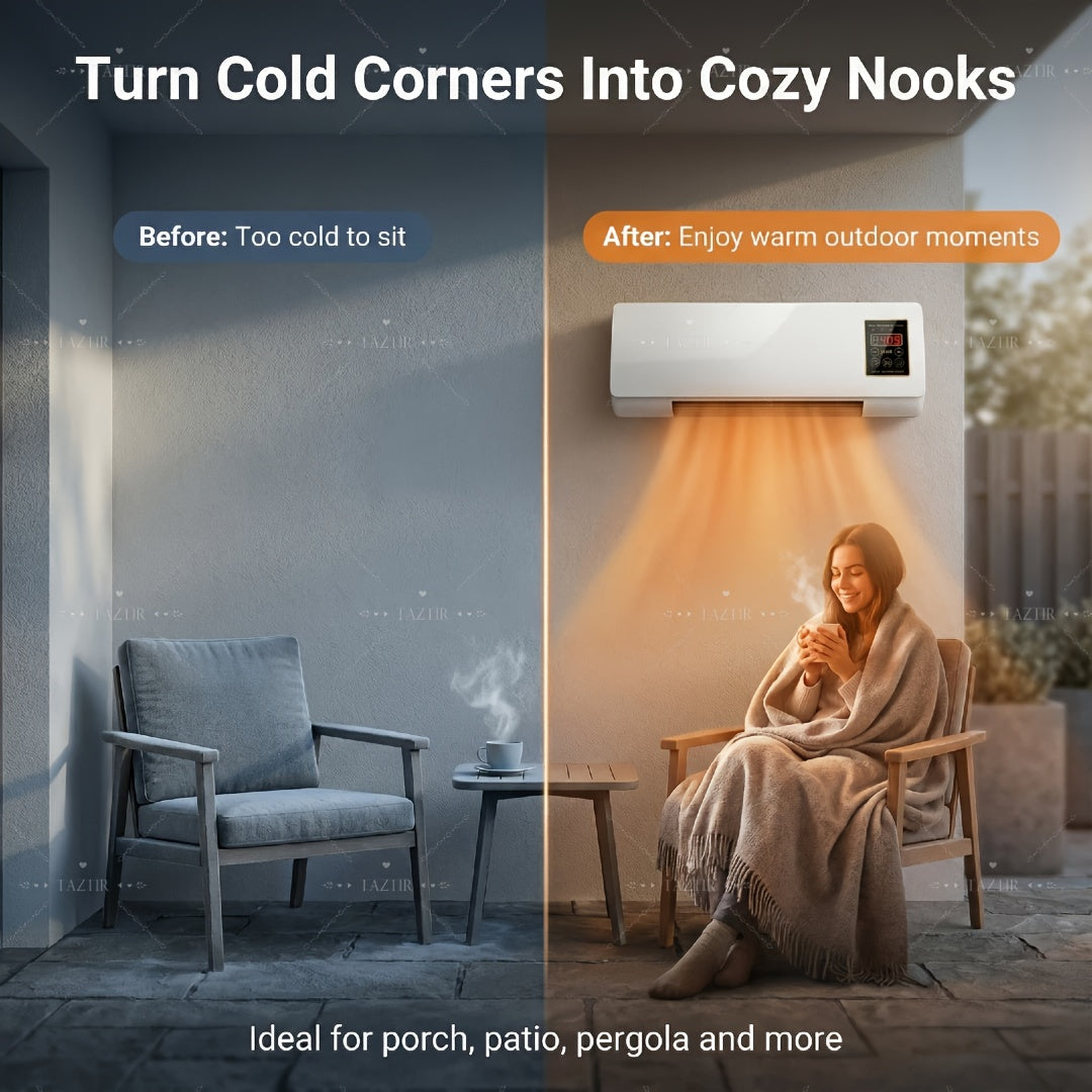[Wall-Mounted Heater Fan] 1200W Wall-Mounted Heater And Fan Combo, Dual Mode for Winter And Summer, Adjustable Temperature, PTC Fast Heating, Quiet And Space-Saving with Remote And Timer for Patio, Bathroom, Bedroom, Office