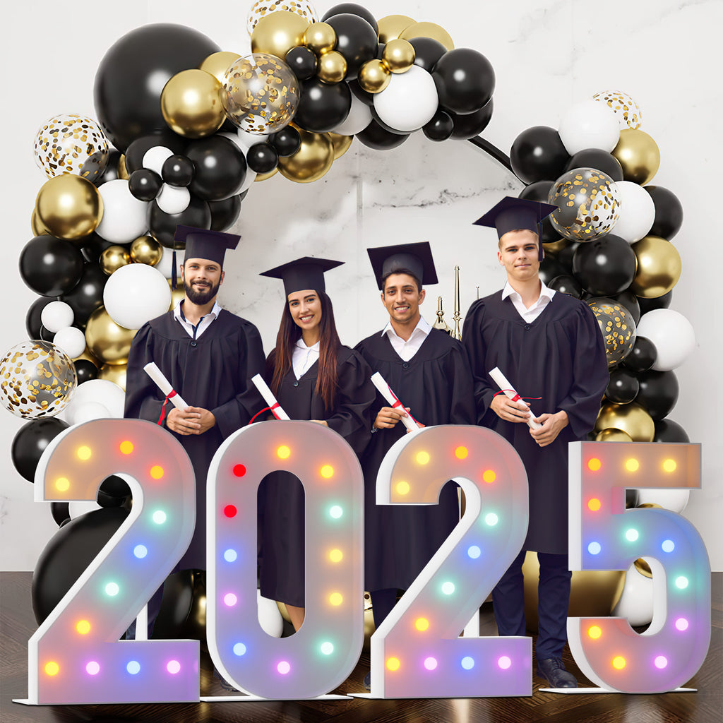 Marquee Numbers 4 feet tall 0-9 20 & 24 11 Colors & 3 flash modes