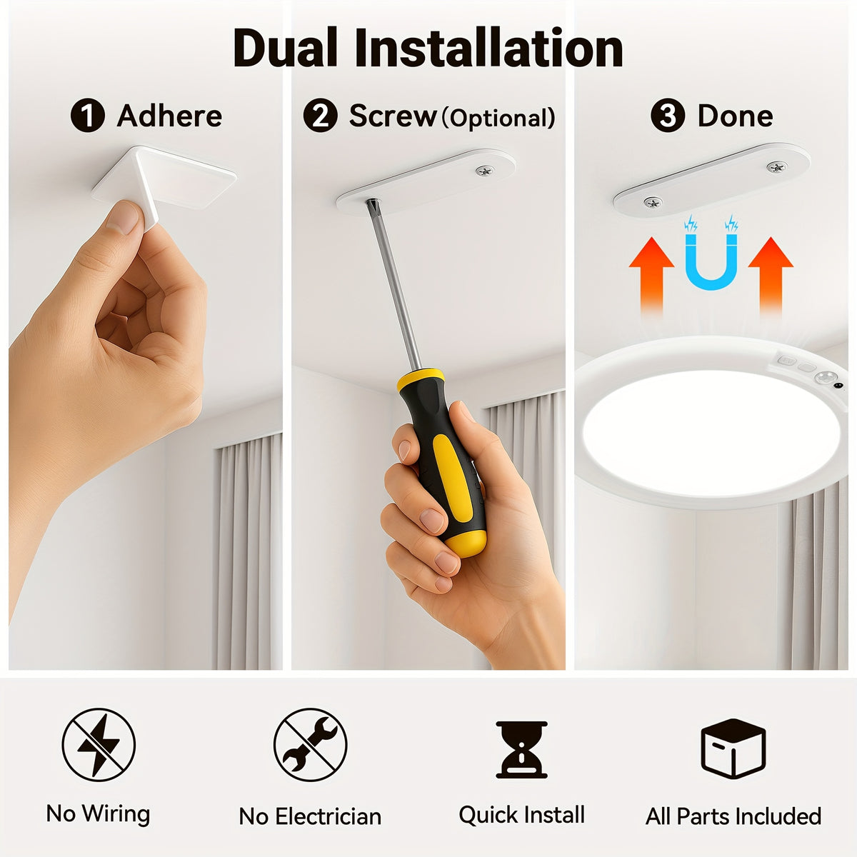 8/6/4/2/1Pack Rechargeable LED Ceiling Light with Motion Sensor, 3 Lighting Options, 10 Brightness Levels Battery Operated Closet Lights, Remote Control Dimmable Timing Motion Shower Lights for Living Bathroom Pantry Hallway Porch(3000K/4500K/6500K)