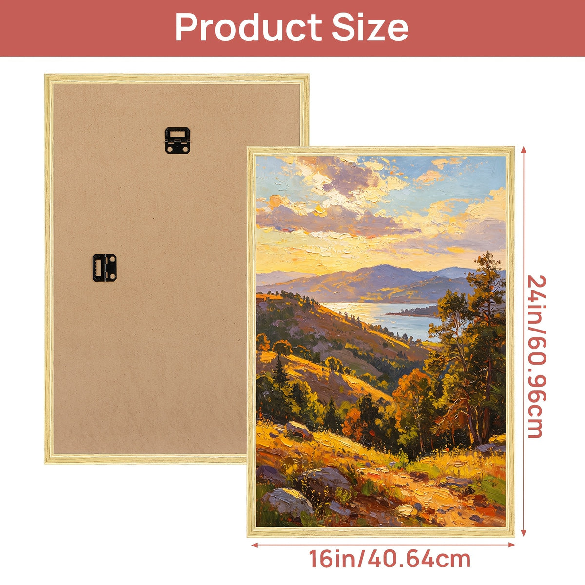 3 Pack 16x24 Picture Frame White/ Black/ Golden/ Natural, Scratch-Proof Poster Frames 16 x 24 for Photo Gallery - Slide-In Strips, Horizontal or Vertical Wall Mounting