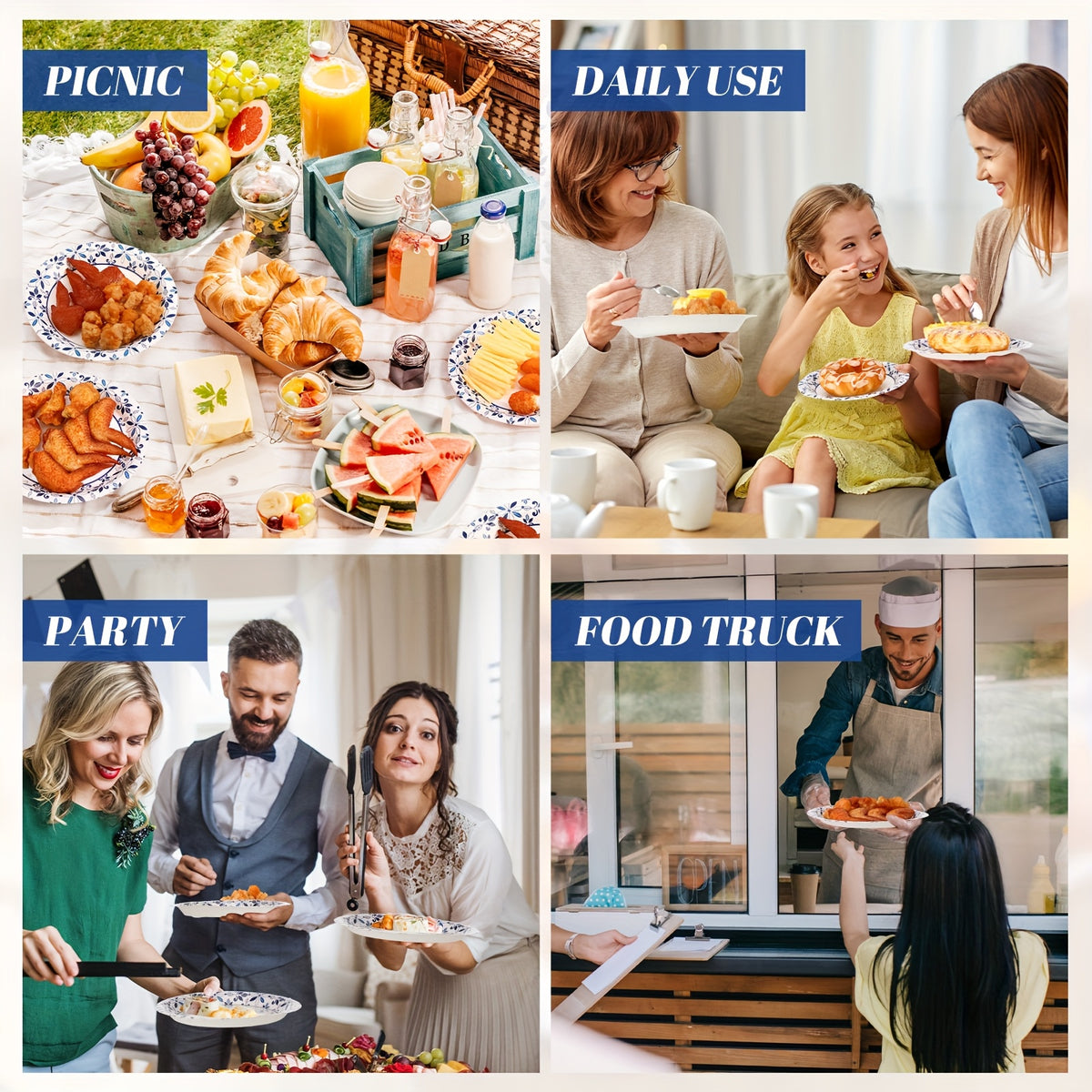 300 Paper Plates Including 150pcs 9 Inch Heavy Duty Printed Disposable Plates And 150pcs 7 Inch Soak Proof Disposable Paper Plate for Everyday Use Family Gatherings Parties(Leaf) for School Halloween Halloween, Christmas