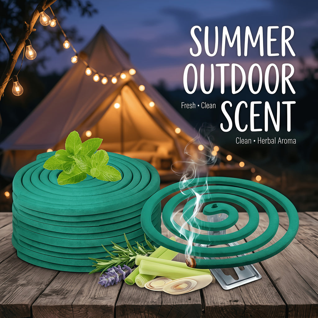Walleaf Large Mosquito Repellent Coils, Outdoor Citronella Lemongrass Mosquito Coils with Holder, Long Lasting Patio Garden Camping Summer Use