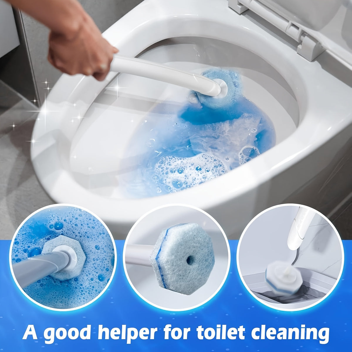 39/49/99 Pack Toilet Wand Refills Disposable Toilet Brush Replacement Heads with Upgraded Fiber Bristles, with Clorax Toilet Brush Replacement Systems, Handle Not Include
