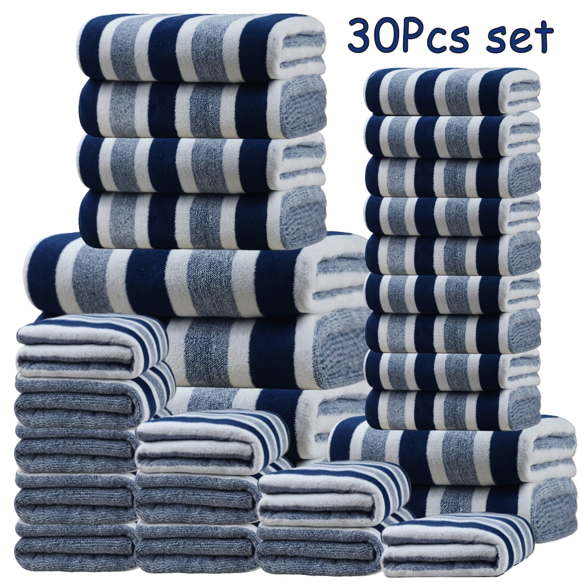 30pcs Large Wide Super Soft Coral Bath Towel Set, Quick Drying, Fast Absorption, Lightweight, Very Suitable for Home, Hotel And Spa Use, Outdoor Fitness, Camping Towel Bath Towel Set Christmas Gift Towel Bath Towel Set