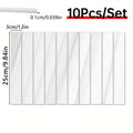 Mirror Wall Sticker Strips, 10 Silver Acrylic Self Adhesive Decals Measuring 3 x 25 cm Each for Living Room Bedroom and Office Wall Decoration
