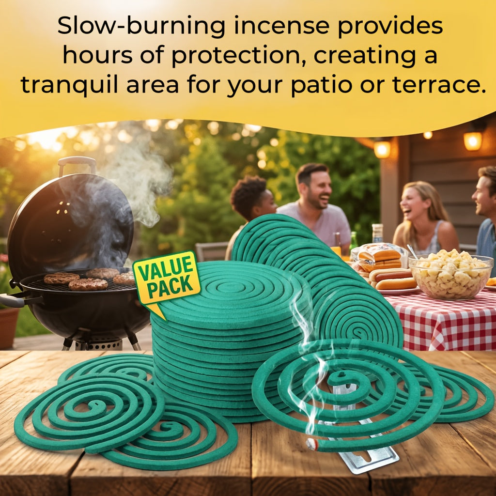 Walleaf Large Mosquito Repellent Coils, Outdoor Citronella Lemongrass Mosquito Coils with Holder, Long Lasting Patio Garden Camping Summer Use