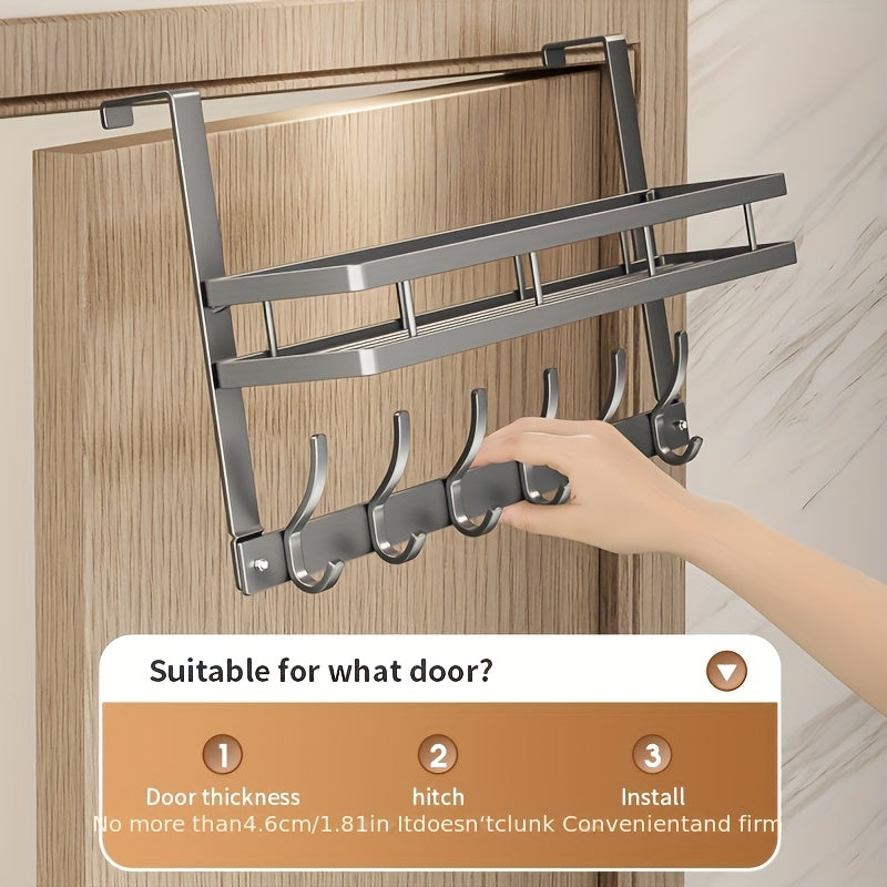 Multifunctional Metal Easy-Install Over-the-Door Storage Rack for Bedroom, Bathroom & Kitchen Organization, A Perfect Gift for Christmas And Halloween