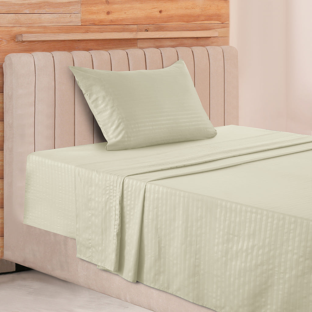 Lux Decor 4/3 Pieces Striped Bed Sheets Set - Hotel Luxury Sheets, Deep Pocket Up to 16 Inches, Extra Soft, Breathable Cooling Sheet & Pillowcases, Easy To Fit, Wrinkle Free, Fade & Stain Resistant Bedding Set