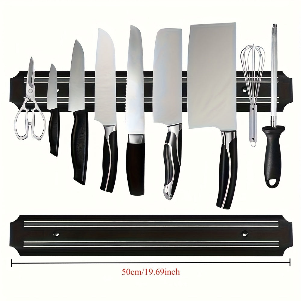1pc, 19.69in Magnetic Knife Holder for Wall, Magnetic Knife Strip, Powerful Magnet Knife Rack for Kitchen Knives, Magnetic Knife Bar, Creative Magnetic Knife Bar, Kitchen Accessaries, 8 Slots