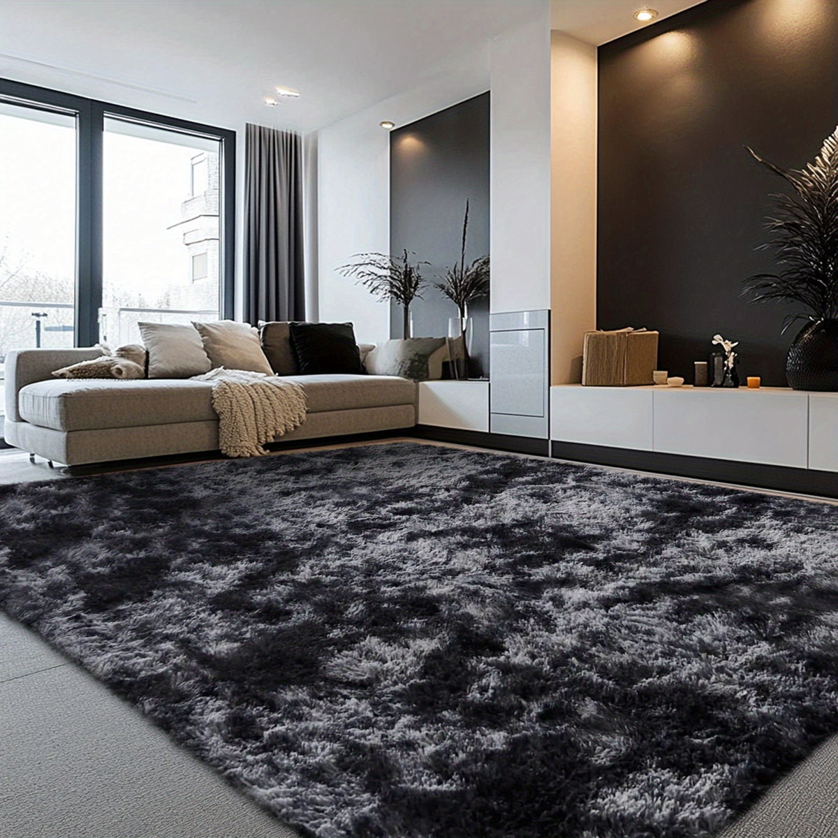 Rugs for Living Room, Super Soft Fluffy Shaggy Area Rugs for Bedroom, Cozy Floor Mats, Plush Indoor Carpet for Kitchen, Faux Rug for Room, Home Decor, Housewarming Gift, Door Mat