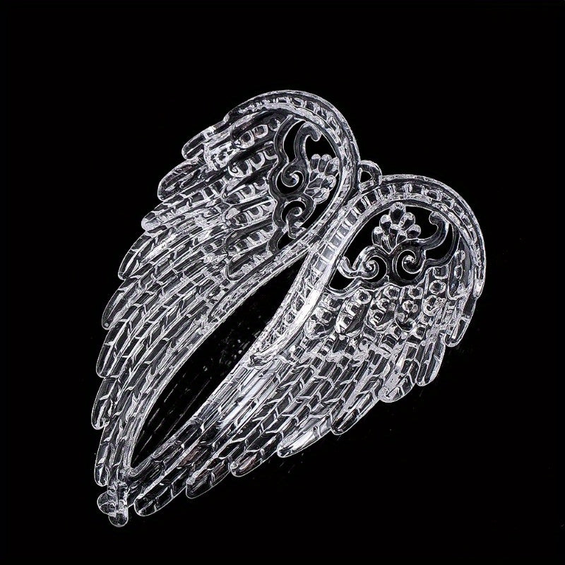 Angel Wings Christmas Ornaments, 5-Piece Transparent Acrylic Hanging Decorations for Holiday Trees, Wedding Displays and Seasonal Home Decor