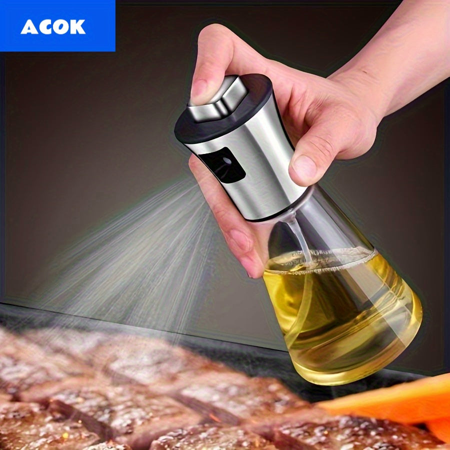 Oil Sprayer for Cooking - Stainless Steel Oil Spray Bottle, Pressurized Spray Glass Oil Spray Pot, Kitchen Olive Oil Cooking, Barbecue Restaurant Oil Spray Bottle, Christmas Essentials