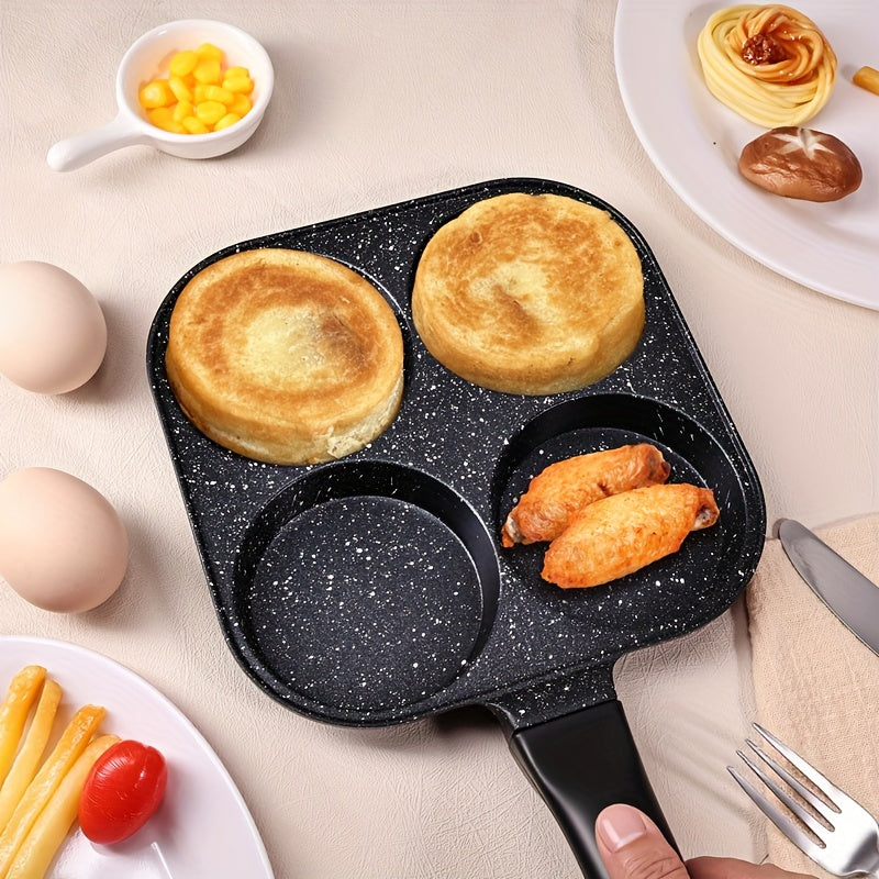 1pc Non-Stick Omelet Pan with Heat-Resistant Wooden Handle & Spray- Suitable for Eggs, Burgers, Skillet Meals - Dishwasher Frying Pan for Stoves, Compatible for Home Kitchen Cooking