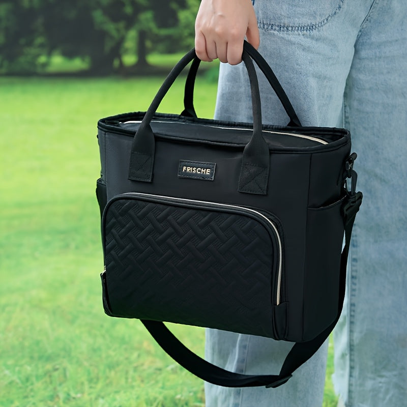 Extra Large 2.91gal Insulated Lunch Bag, Portable Thermal Tote with Adjustable Shoulder Strap and Handle, Cold & Hot Food Carrier, Beach Cooler Bag for Outdoor Use, Keeps Meals Fresh and Delicious, Non-Food Contact