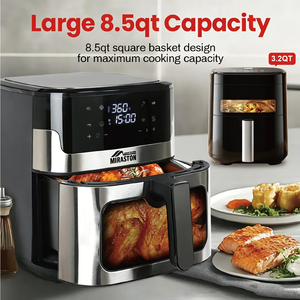 8.5QT/3.2QT Air Fryer, Upgraded Large Capacity Suitable For 5-6 People, Smart Touch Screen For Easy Operation With 8 Preset Functions, Non-stick Coating For Easy Cleaning, Kitchen Accessories, Toaster Oven, Deep Fryer, Air Fryers, Kitchen