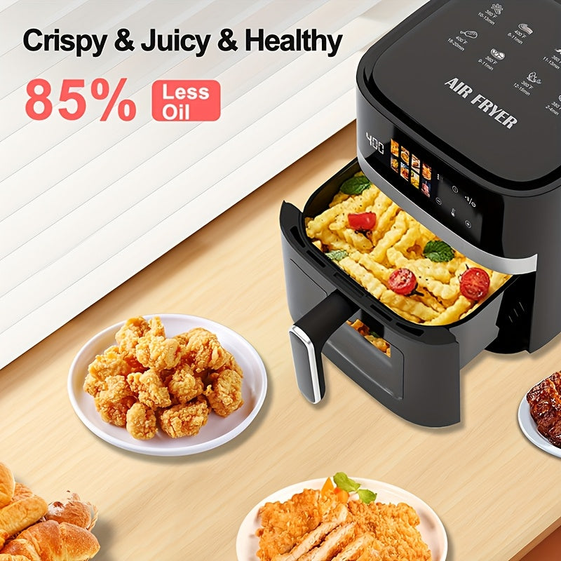 Large Capacity Air Fryer Visual Intelligent Fully Automatic Household Air Fryer Anti-Scald Handle Suitable for Chicken And Fish