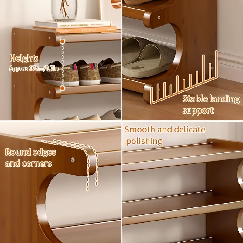 3/5/6-tier Shoe Rack, Practical Storage Shelf, Space-saving Design, Multi-layer Independent Storage Rack, Wood Grain Finish, Easy to Assemble, Self-standing Cube Shoe Storage Rack, Suitable for Dorm Rooms and Entryways, Easy to Assemble, Brown